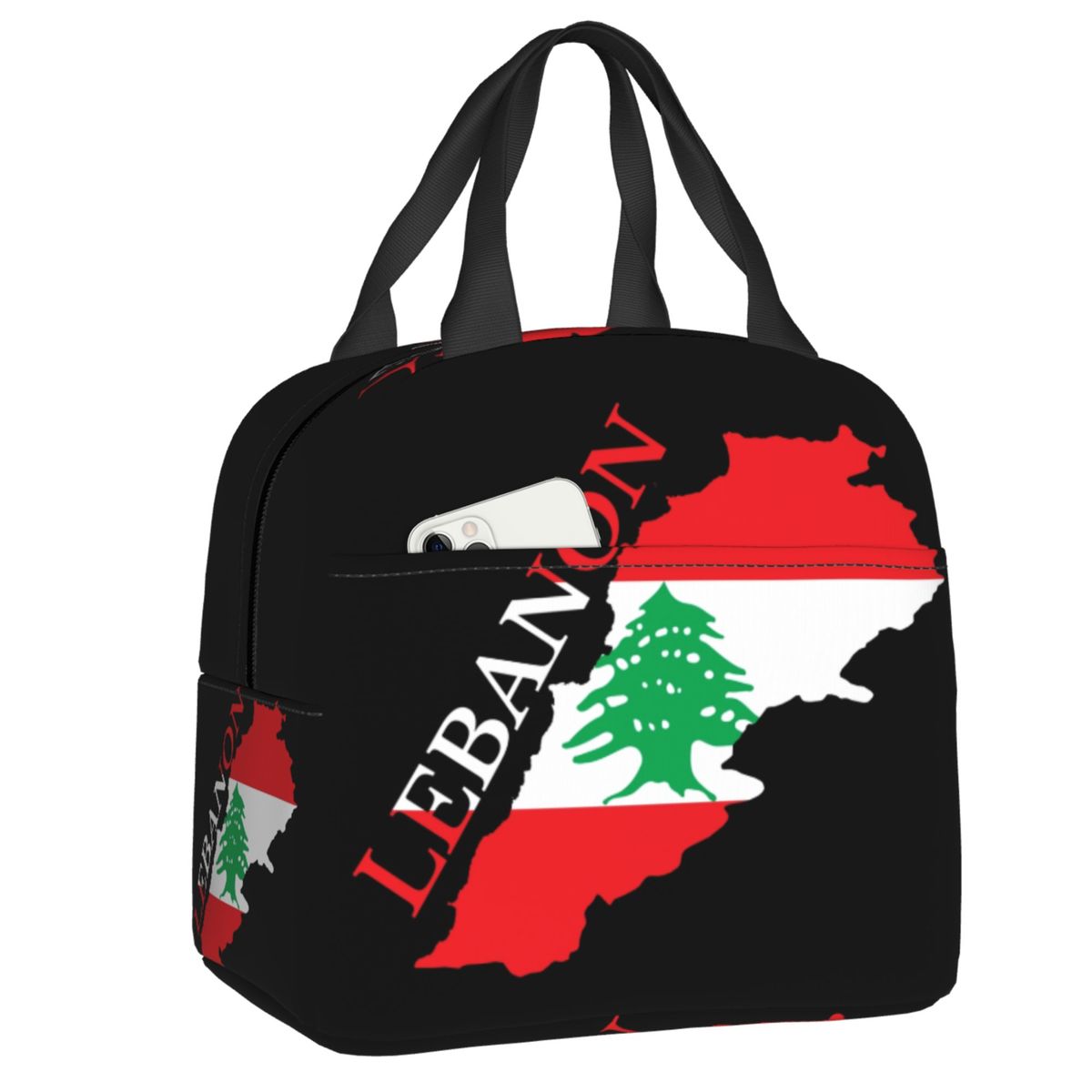 Women Bags Lebanon - Custom Lebanon Flag Map Portable Lunch