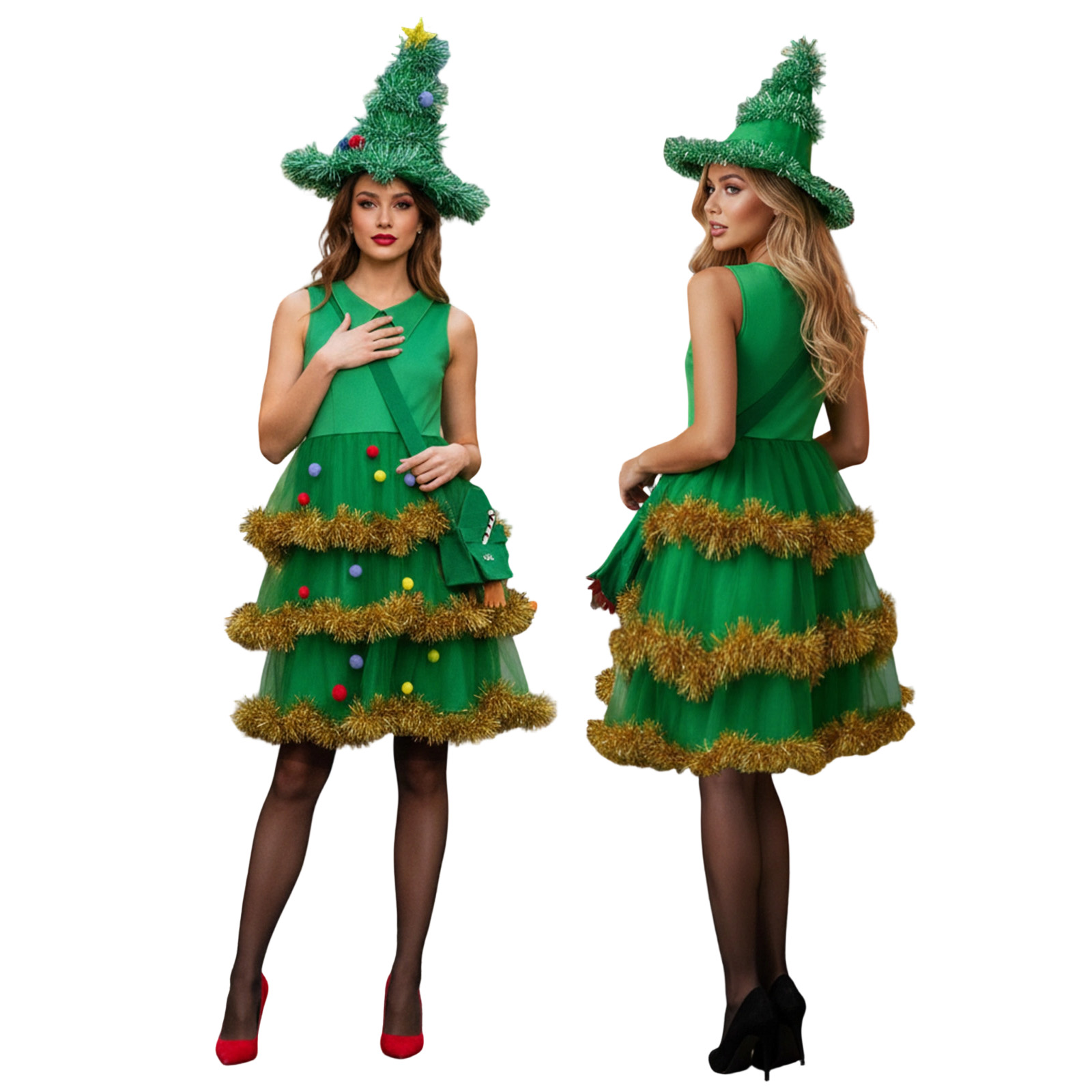 Women'S Bags Holiday - Women Christmas Tree Cosplay Costumes Tinsel