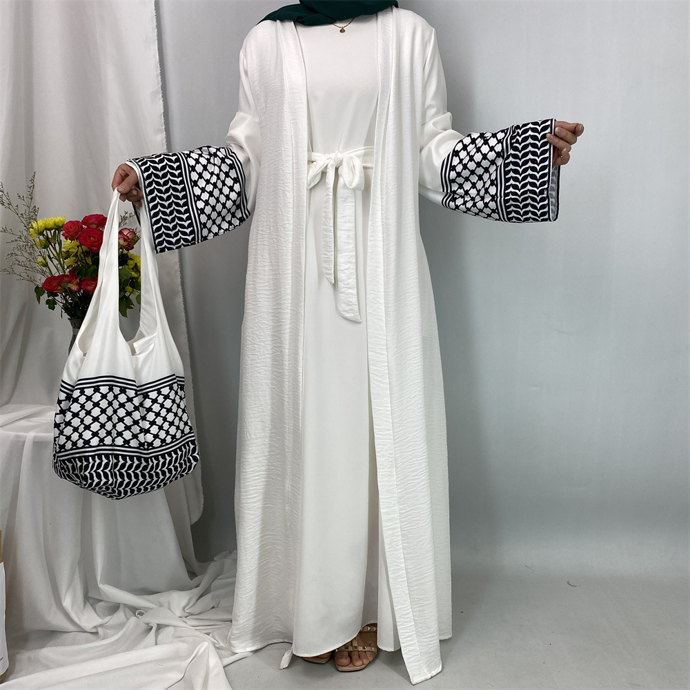 Women Bags Dubai - 2025 Ramadan Keffiyeh Abaya Kimono Embroidery
