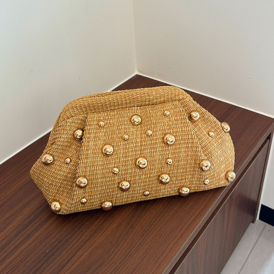 Women'S Bags Holiday - French holiday style straw woven clutch