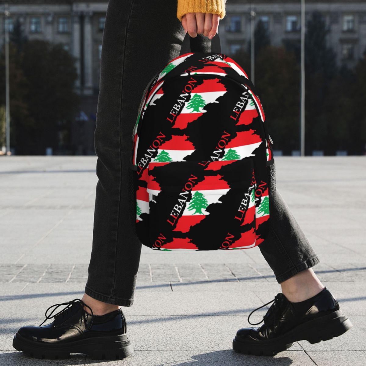 Lebanon Flag Map Backpack Hot  - Women Bags Lebanon 评论和价格