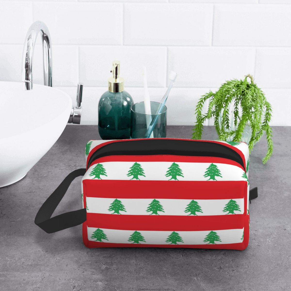 Flag Of Lebanon Makeup Bag Cos - Women Bags Lebanon 评论和价格