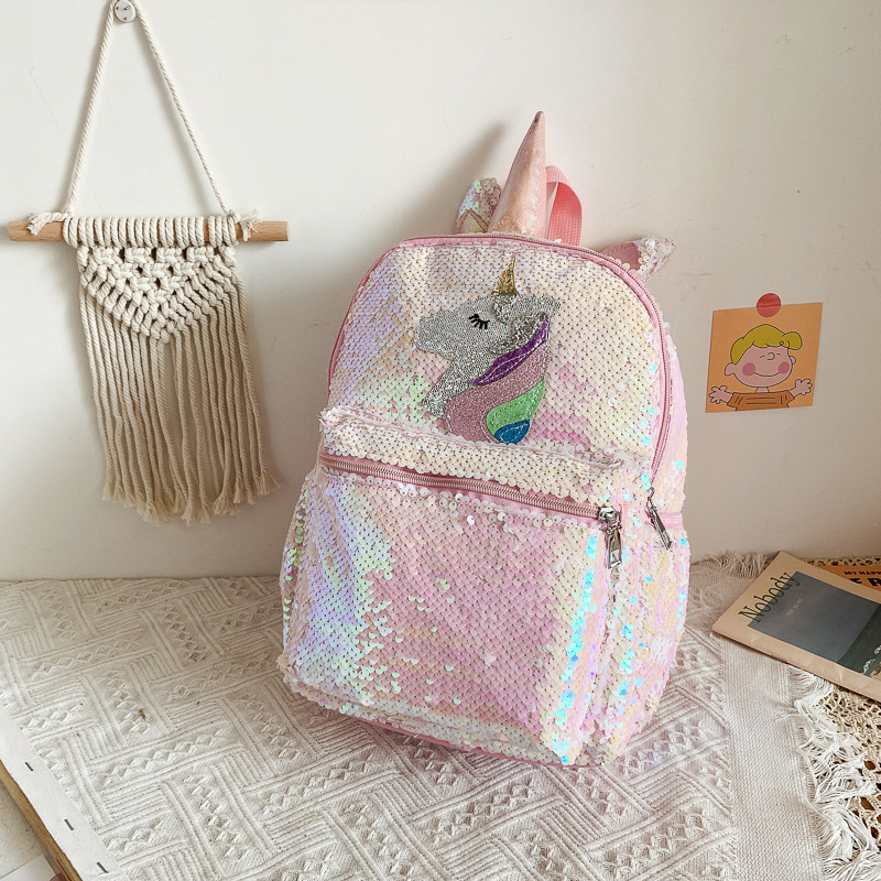 Sequin Unicorn Backpack Pink S - Mini Backpack Women 评论和价格