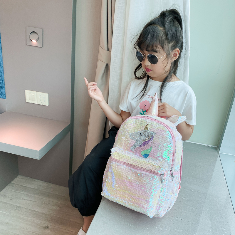 Sequin Unicorn Backpack Pink S - Mini Backpack Women 评论和价格