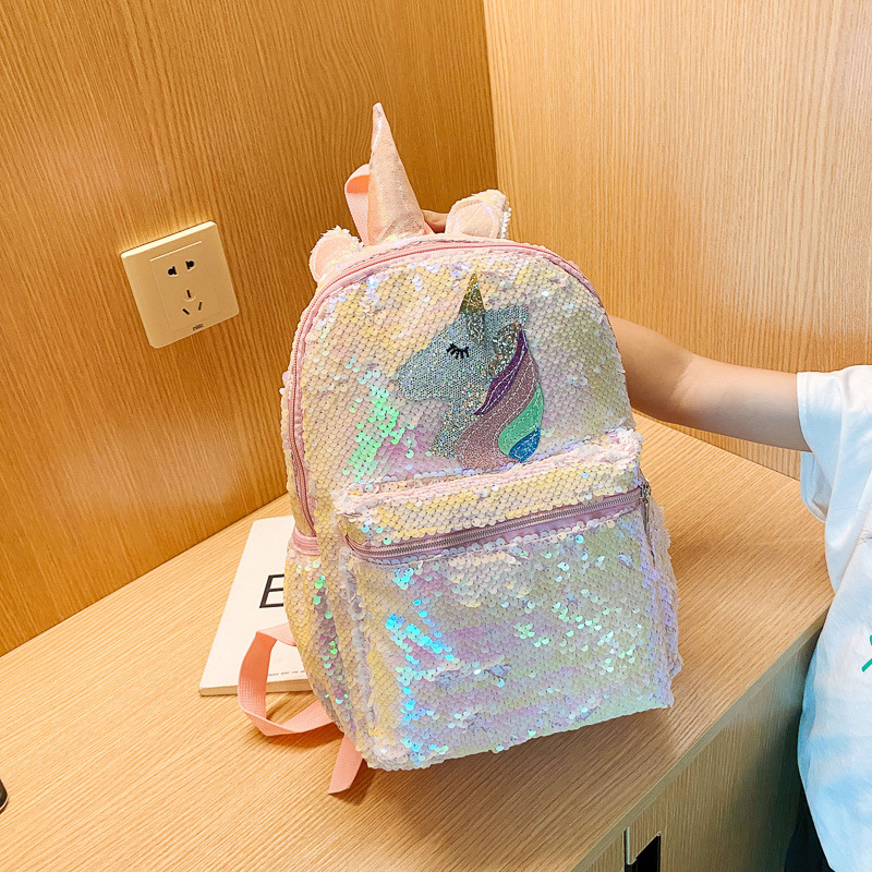 Sequin Unicorn Backpack Pink S - Mini Backpack Women 评论和价格