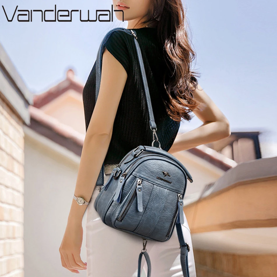 4 In 1 Leather Backpacks Multi - Mini Backpack Women 评论和价格