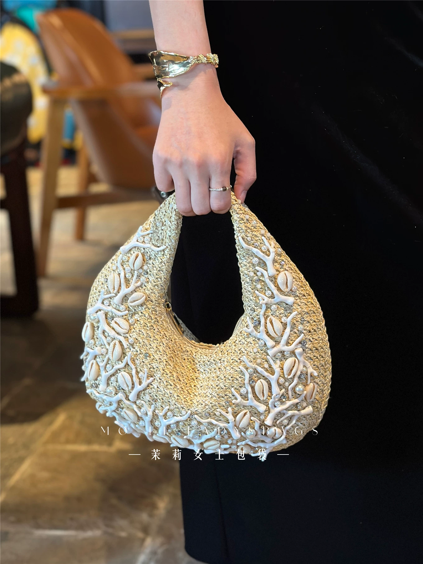 Fashion Straw Woven Handmade M - Women'S Bags Holiday 评论和价格