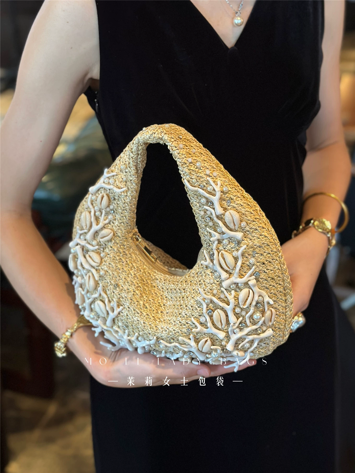 Fashion Straw Woven Handmade M - Women'S Bags Holiday 评论和价格