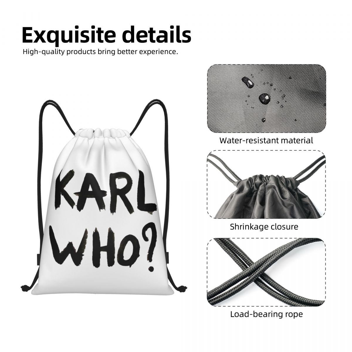 Custom Karl Who Drawstring Bag - Women'S Karl Bags 评论和价格