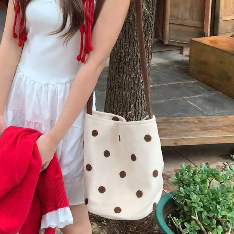 Woolen Polka Dot Bucket Bags f - Women'S Bags New Look 评论和价格
