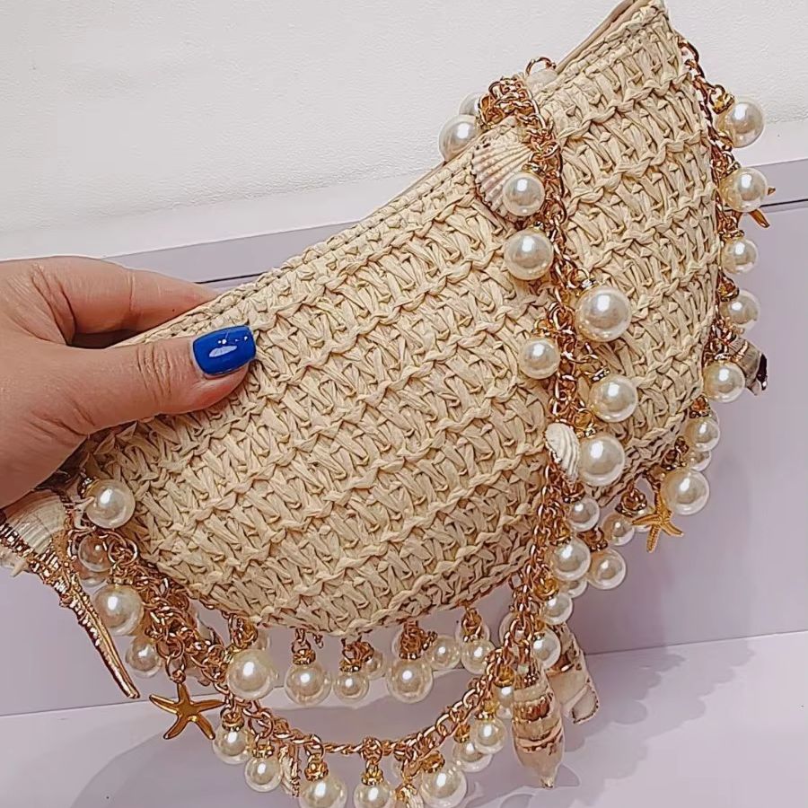Handmade Pearl Conch Straw Wov - Women'S Bags Holiday 评论和价格