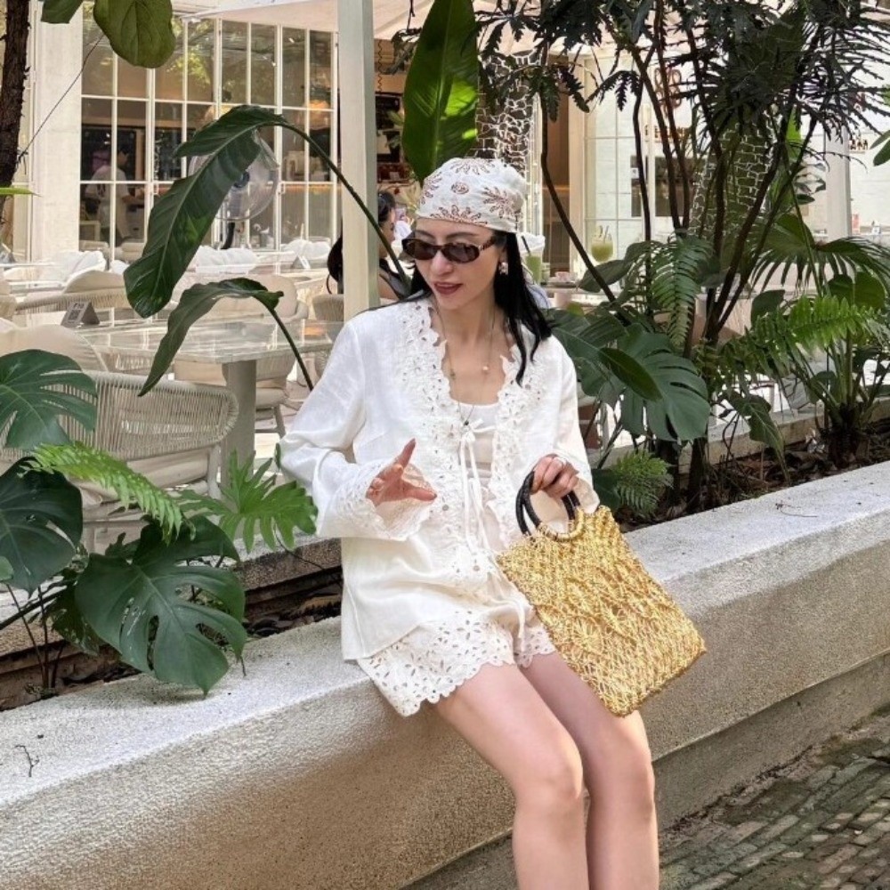 Woven Hollow-out Woven Handbag - Women'S Bags Holiday 评论和价格